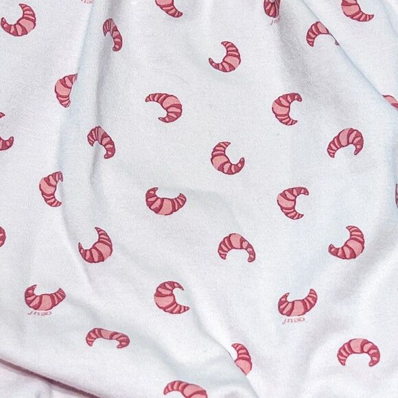 Oeuf NYC Strappy Croissant Print Pale Pink Bubble Romper 18-24 months - Picture 3 of 7